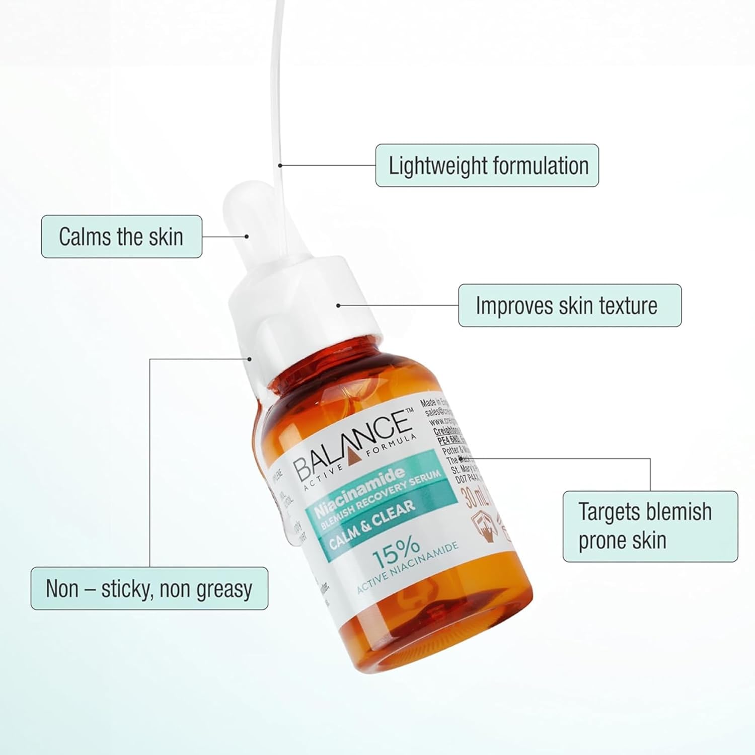 Balance Niacinamide Blemish Recovery Serum Calm & Clear 15% Active Niacinamide - 30mL